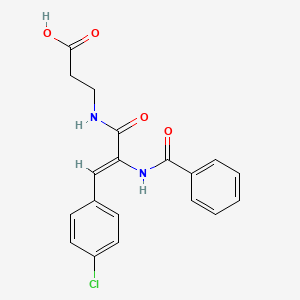 N-{(2Z)-3-(4-chlorophenyl)-2-[(phenylcarbonyl)amino]prop-2-enoyl}-beta-alanine