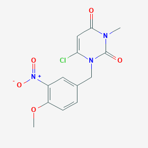 Pyrimidine-2,4(1H,3H)-dione, 6-chloro-1-(3-methoxy-4-nitrobenzyl)-3-methyl-