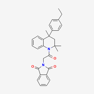 molecular formula C30H30N2O3 B11654844 2-{2-[4-(4-ethylphenyl)-2,2,4-trimethyl-3,4-dihydroquinolin-1(2H)-yl]-2-oxoethyl}-1H-isoindole-1,3(2H)-dione 