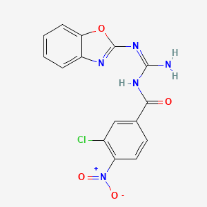 N-[(E)-amino(1,3-benzoxazol-2-ylamino)methylidene]-3-chloro-4-nitrobenzamide