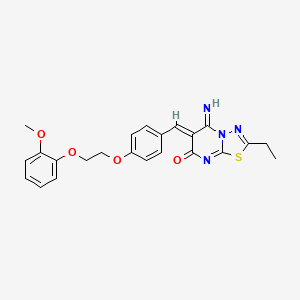 (6Z)-2-ethyl-5-imino-6-{4-[2-(2-methoxyphenoxy)ethoxy]benzylidene}-5,6-dihydro-7H-[1,3,4]thiadiazolo[3,2-a]pyrimidin-7-one