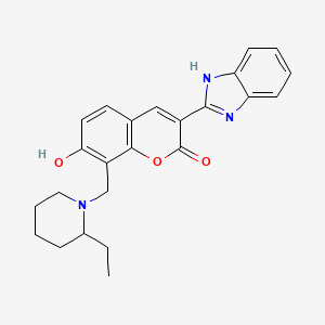 3-(1H-1,3-benzodiazol-2-yl)-8-[(2-ethylpiperidin-1-yl)methyl]-7-hydroxy-2H-chromen-2-one