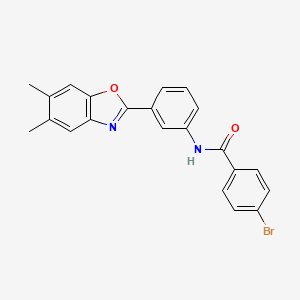 molecular formula C22H17BrN2O2 B11654889 4-bromo-N-[3-(5,6-dimethyl-1,3-benzoxazol-2-yl)phenyl]benzamide 