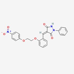 (4Z)-4-({2-[2-(4-Nitrophenoxy)ethoxy]phenyl}methylidene)-1-phenylpyrazolidine-3,5-dione