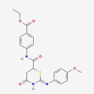 ethyl 4-[({2-[(4-methoxyphenyl)amino]-4-oxo-5,6-dihydro-4H-1,3-thiazin-6-yl}carbonyl)amino]benzoate