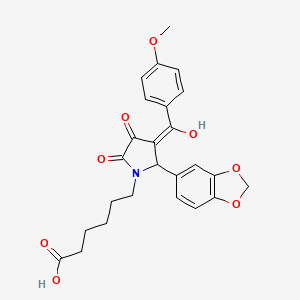 6-{2-(1,3-benzodioxol-5-yl)-4-hydroxy-3-[(4-methoxyphenyl)carbonyl]-5-oxo-2,5-dihydro-1H-pyrrol-1-yl}hexanoic acid