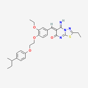 (6Z)-6-(4-{2-[4-(butan-2-yl)phenoxy]ethoxy}-3-ethoxybenzylidene)-2-ethyl-5-imino-5,6-dihydro-7H-[1,3,4]thiadiazolo[3,2-a]pyrimidin-7-one