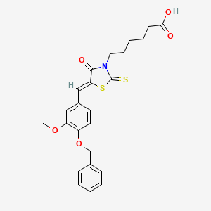 6-{(5Z)-5-[4-(benzyloxy)-3-methoxybenzylidene]-4-oxo-2-thioxo-1,3-thiazolidin-3-yl}hexanoic acid