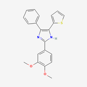 molecular formula C21H18N2O2S B11654984 2-(3,4-Dimethoxy-phenyl)-5-phenyl-4-thiophen-2-yl-1H-imidazole 