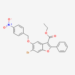 Ethyl 6-bromo-5-[(4-nitrophenyl)methoxy]-2-phenyl-1-benzofuran-3-carboxylate