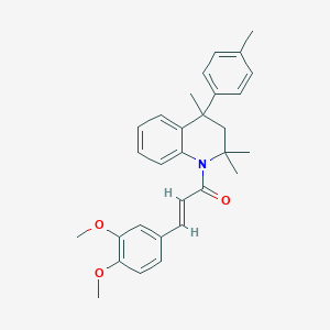 (2E)-3-(3,4-dimethoxyphenyl)-1-[2,2,4-trimethyl-4-(4-methylphenyl)-3,4-dihydroquinolin-1(2H)-yl]prop-2-en-1-one