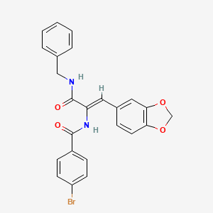 molecular formula C24H19BrN2O4 B11655013 N-[(1Z)-1-(1,3-benzodioxol-5-yl)-3-(benzylamino)-3-oxoprop-1-en-2-yl]-4-bromobenzamide 