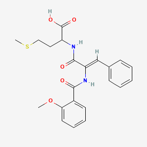 molecular formula C22H24N2O5S B11655030 N-[(2Z)-2-{[(2-methoxyphenyl)carbonyl]amino}-3-phenylprop-2-enoyl]methionine 