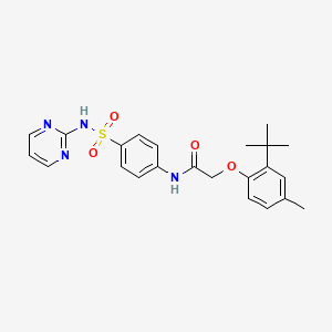 2-(2-tert-butyl-4-methylphenoxy)-N-[4-(pyrimidin-2-ylsulfamoyl)phenyl]acetamide