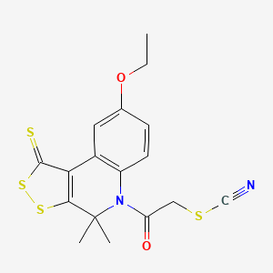 2-(8-ethoxy-4,4-dimethyl-1-thioxo-1,4-dihydro-5H-[1,2]dithiolo[3,4-c]quinolin-5-yl)-2-oxoethyl thiocyanate