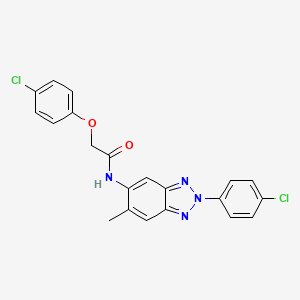 2-(4-chlorophenoxy)-N-[2-(4-chlorophenyl)-6-methyl-2H-benzotriazol-5-yl]acetamide