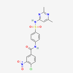 4-chloro-N-{4-[(2,6-dimethylpyrimidin-4-yl)sulfamoyl]phenyl}-3-nitrobenzamide