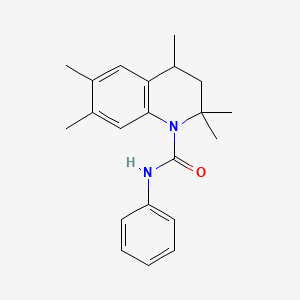 molecular formula C21H26N2O B11655151 2,2,4,6,7-pentamethyl-N-phenyl-3,4-dihydroquinoline-1(2H)-carboxamide 