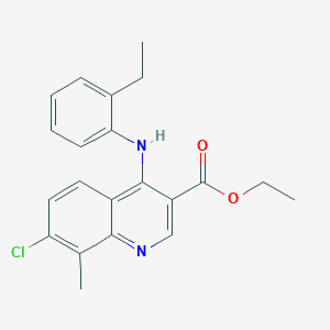 Ethyl 7-chloro-4-[(2-ethylphenyl)amino]-8-methylquinoline-3-carboxylate