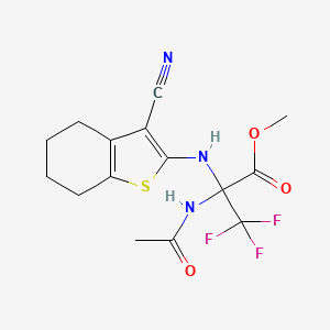 Methyl 2-[(3-cyano-4,5,6,7-tetrahydro-1-benzothiophen-2-YL)amino]-2-acetamido-3,3,3-trifluoropropanoate