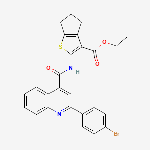 ethyl 2-({[2-(4-bromophenyl)quinolin-4-yl]carbonyl}amino)-5,6-dihydro-4H-cyclopenta[b]thiophene-3-carboxylate