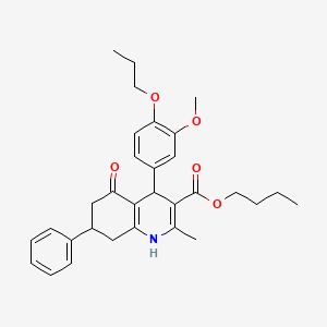 Butyl 4-(3-methoxy-4-propoxyphenyl)-2-methyl-5-oxo-7-phenyl-1,4,5,6,7,8-hexahydroquinoline-3-carboxylate