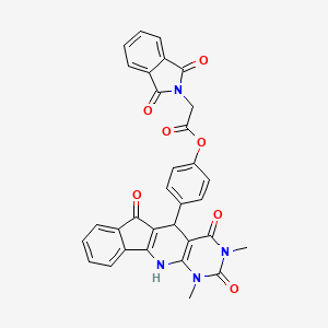 [4-(5,7-dimethyl-4,6,17-trioxo-5,7,9-triazatetracyclo[8.7.0.03,8.011,16]heptadeca-1(10),3(8),11,13,15-pentaen-2-yl)phenyl] 2-(1,3-dioxoisoindol-2-yl)acetate