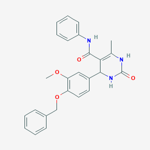 molecular formula C26H25N3O4 B11655213 4-(4-(benzyloxy)-3-methoxyphenyl)-6-methyl-2-oxo-N-phenyl-1,2,3,4-tetrahydropyrimidine-5-carboxamide 