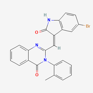 2-[(Z)-(5-bromo-2-oxo-1,2-dihydro-3H-indol-3-ylidene)methyl]-3-(2-methylphenyl)quinazolin-4(3H)-one