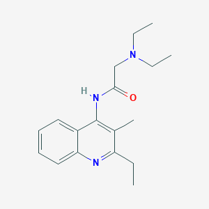 molecular formula C18H25N3O B11655237 2-(diethylamino)-N-(2-ethyl-3-methylquinolin-4-yl)acetamide 