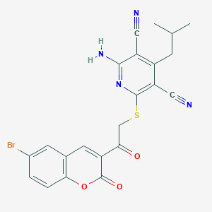 2-amino-6-{[2-(6-bromo-2-oxo-2H-chromen-3-yl)-2-oxoethyl]sulfanyl}-4-(2-methylpropyl)pyridine-3,5-dicarbonitrile