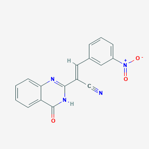 (2E)-3-(3-Nitrophenyl)-2-(4-oxo-3,4-dihydroquinazolin-2-YL)prop-2-enenitrile