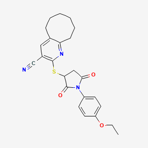 2-{[1-(4-Ethoxyphenyl)-2,5-dioxopyrrolidin-3-yl]sulfanyl}-5,6,7,8,9,10-hexahydrocycloocta[b]pyridine-3-carbonitrile