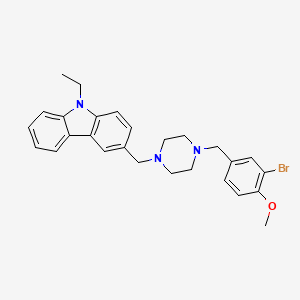 molecular formula C27H30BrN3O B11655278 3-{[4-(3-bromo-4-methoxybenzyl)piperazin-1-yl]methyl}-9-ethyl-9H-carbazole 