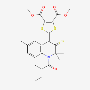 dimethyl 2-[2,2,6-trimethyl-1-(2-methylbutanoyl)-3-thioxo-2,3-dihydroquinolin-4(1H)-ylidene]-1,3-dithiole-4,5-dicarboxylate