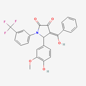 (4E)-5-(4-hydroxy-3-methoxyphenyl)-4-[hydroxy(phenyl)methylidene]-1-[3-(trifluoromethyl)phenyl]pyrrolidine-2,3-dione