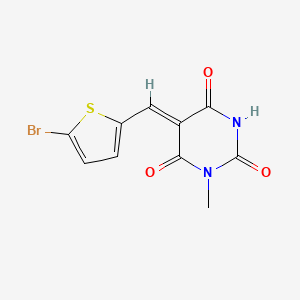 molecular formula C10H7BrN2O3S B11655349 (5Z)-5-[(5-bromothiophen-2-yl)methylidene]-1-methyl-1,3-diazinane-2,4,6-trione 