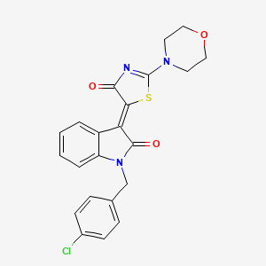 (3Z)-1-(4-Chlorobenzyl)-3-(2-(4-morpholinyl)-4-oxo-1,3-thiazol-5(4H)-ylidene)-1,3-dihydro-2H-indol-2-one