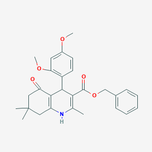 Benzyl 4-(2,4-dimethoxyphenyl)-2,7,7-trimethyl-5-oxo-1,4,5,6,7,8-hexahydroquinoline-3-carboxylate