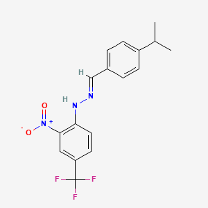 molecular formula C17H16F3N3O2 B11655399 4-Isopropylbenzaldehyde (2-nitro-4-(trifluoromethyl)phenyl)hydrazone 