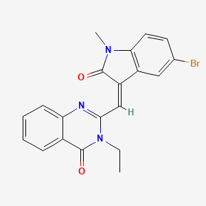 2-[(Z)-(5-bromo-1-methyl-2-oxo-1,2-dihydro-3H-indol-3-ylidene)methyl]-3-ethylquinazolin-4(3H)-one