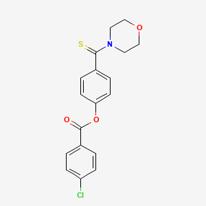 molecular formula C18H16ClNO3S B11655421 4-(Morpholin-4-ylcarbonothioyl)phenyl 4-chlorobenzoate 