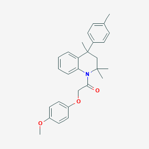 2-(4-methoxyphenoxy)-1-[2,2,4-trimethyl-4-(4-methylphenyl)-3H-quinolin-1-yl]ethanone