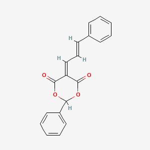 molecular formula C19H14O4 B11655433 2-phenyl-5-[(2E)-3-phenylprop-2-en-1-ylidene]-1,3-dioxane-4,6-dione 