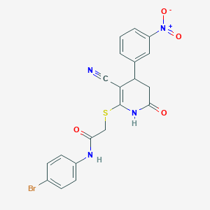 N-(4-bromophenyl)-2-{[3-cyano-4-(3-nitrophenyl)-6-oxo-1,4,5,6-tetrahydropyridin-2-yl]sulfanyl}acetamide