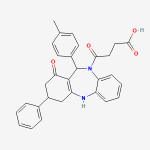 4-[11-(4-methylphenyl)-1-oxo-3-phenyl-1,2,3,4,5,11-hexahydro-10H-dibenzo[b,e][1,4]diazepin-10-yl]-4-oxobutanoic acid