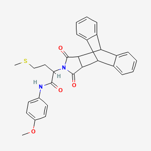 2-(16,18-dioxo-17-azapentacyclo[6.6.5.0~2,7~.0~9,14~.0~15,19~]nonadeca-2,4,6,9,11,13-hexaen-17-yl)-N-(4-methoxyphenyl)-4-(methylsulfanyl)butanamide (non-preferred name)