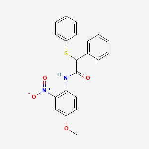 molecular formula C21H18N2O4S B11655459 N-(4-methoxy-2-nitrophenyl)-2-phenyl-2-(phenylsulfanyl)acetamide 