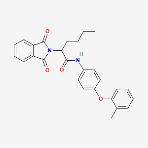 molecular formula C27H26N2O4 B11655461 2-(1,3-dioxo-1,3-dihydro-2H-isoindol-2-yl)-N-[4-(2-methylphenoxy)phenyl]hexanamide 