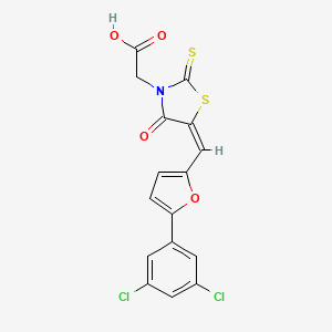 [(5E)-5-{[5-(3,5-dichlorophenyl)furan-2-yl]methylidene}-4-oxo-2-thioxo-1,3-thiazolidin-3-yl]acetic acid